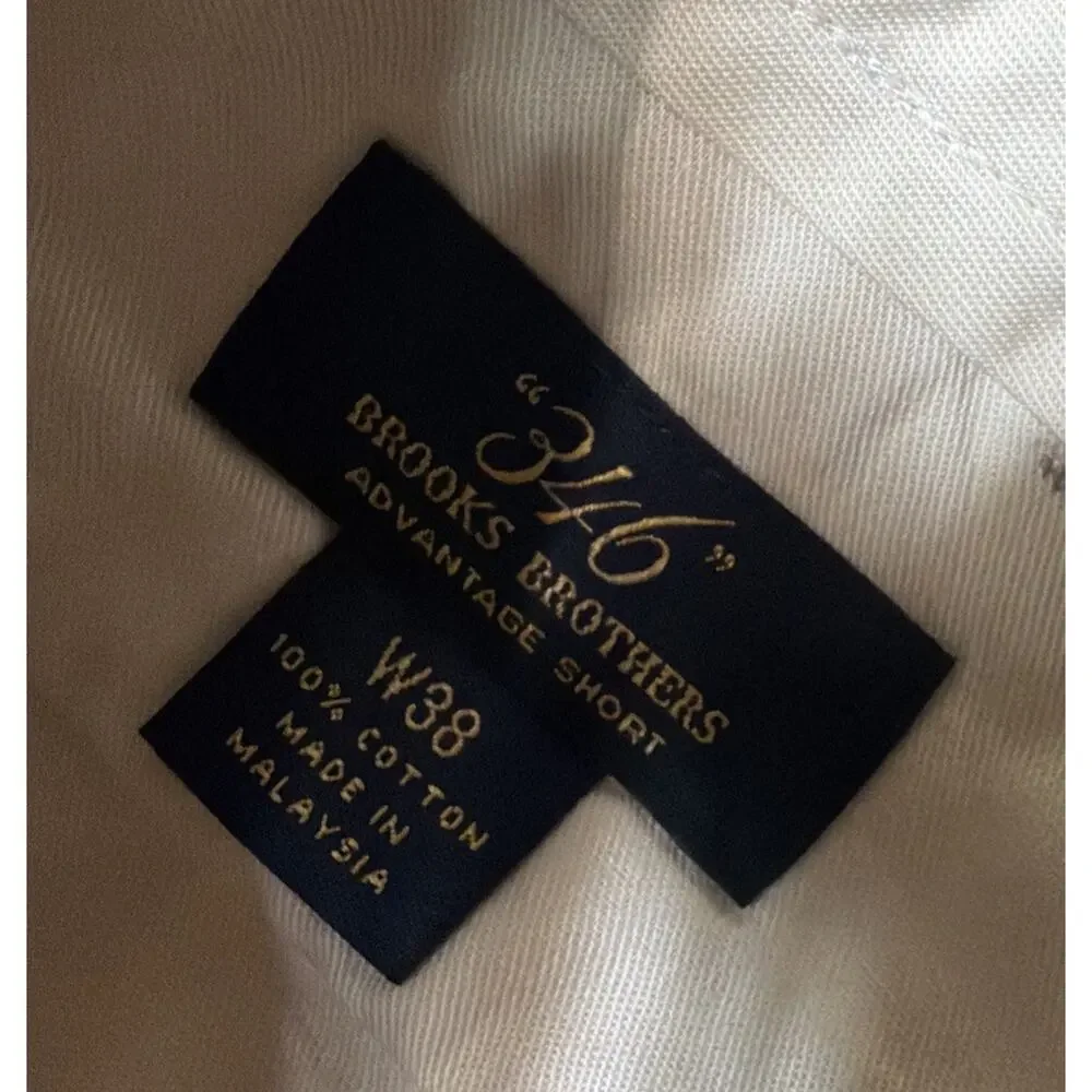 Brooks Brothers Advantage Shorts Pleated Chino Casual Khaki Beige Mens Size 38
